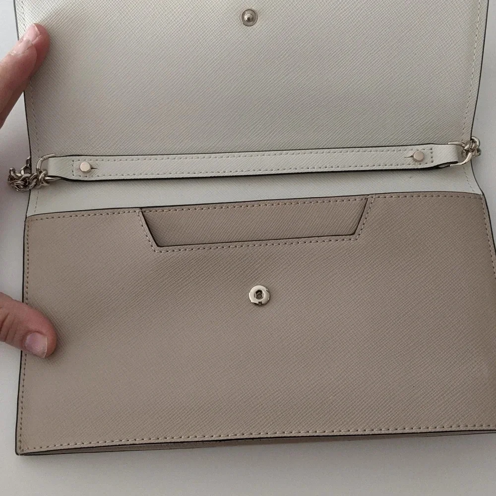 Kate Spade Willow Wallet cream Tan Leather Chain strap crossbody Bag - Picture 8 of 8